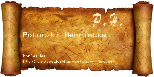 Potoczki Henrietta névjegykártya