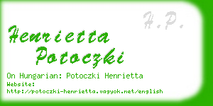 henrietta potoczki business card